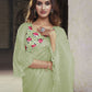 Contemporary Net Green Sequins Saree