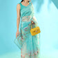 Contemporary Organza Silk Firozi Booti Saree