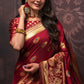 Contemporary Silk Maroon Weaving Saree