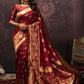 Contemporary Silk Maroon Weaving Saree