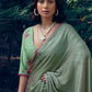 Contemporary Art Silk Green Woven Saree