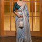 Contemporary Silk Blue Weaving Saree