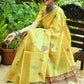 Contemporary Tussar Silk Yellow Weaving Saree