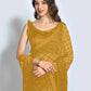 Contemporary Georgette Mustard Sequins Saree
