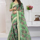 Contemporary Organza Sea Green Cord Work Saree