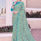 Contemporary Georgette Turquoise Print Saree