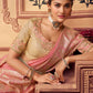 Contemporary Chinon Georgette Pink Embroidered Saree