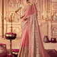 Contemporary Chinon Georgette Pink Embroidered Saree