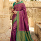 Contemporary Silk Purple Patch Border Saree