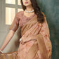 Contemporary Silk Peach Digital Print Saree