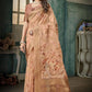 Contemporary Silk Peach Digital Print Saree