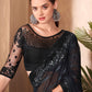 Contemporary Silk Black Embroidered Saree
