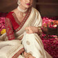 Contemporary Pure Dola Off White Patch Border Saree