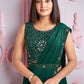 Contemporary Lycra Green Mirror Saree