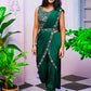 Contemporary Lycra Green Mirror Saree