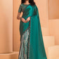 Contemporary Crepe Silk Satin Green Embroidered Saree