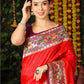 Contemporary Banarasi Silk Red Woven Saree