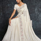 Contemporary Georgette White Embroidered Saree