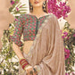 Contemporary Silk Beige Embroidered Saree