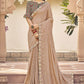 Contemporary Silk Beige Embroidered Saree