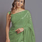 Contemporary Georgette Silk Sea Green Embroidered Saree