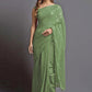 Contemporary Georgette Silk Sea Green Embroidered Saree