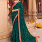 Contemporary Chiffon Satin Morpeach Embroidered Saree