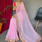 Contemporary Georgette Pink Sequins Saree