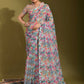 Contemporary Linen Multi Colour Digital Print Saree