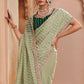 Contemporary Organza Green Crystals Saree