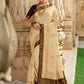 Contemporary Satin Silk Cream Patch Border Saree