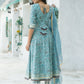 Pant Style Suit Cotton Aqua Blue Lace Salwar Kameez