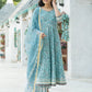 Pant Style Suit Cotton Aqua Blue Lace Salwar Kameez