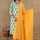 Salwar Suit Cotton Aqua Blue Buttons Salwar Kameez