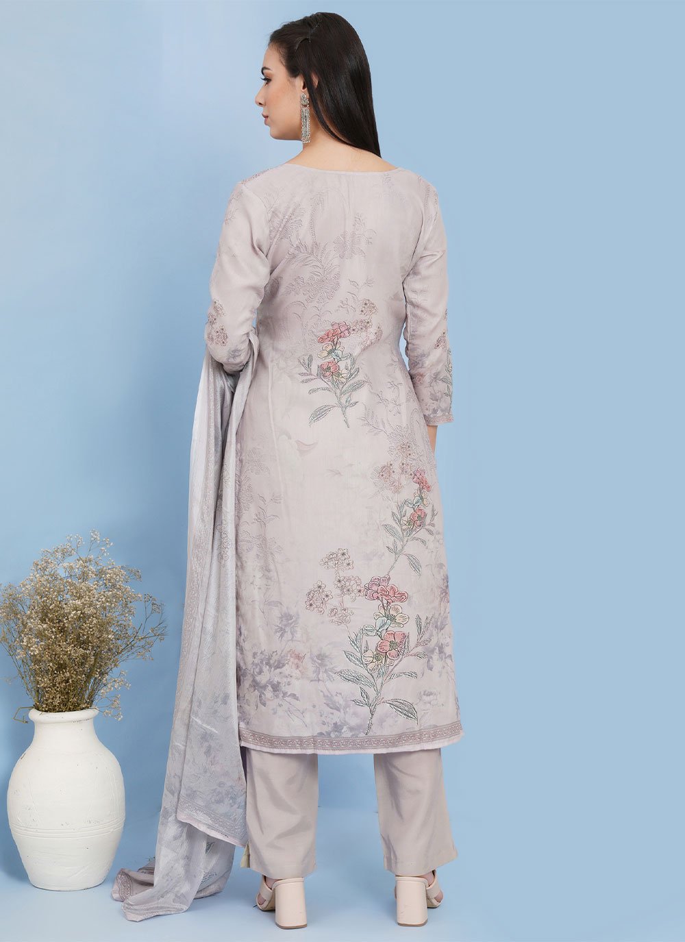 Salwar Suit Cotton Beige Digital Print Salwar Kameez