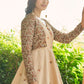 Gown Cotton Beige Embroidered Gown