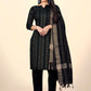 Pant Style Suit Cotton Black Embroidered Salwar Kameez