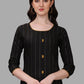 Casual Kurti Cotton Black Weaving Kurtis