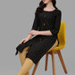 Casual Kurti Cotton Black Weaving Kurtis