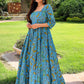 Gown Cotton Blue Digital Print Gown