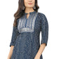 Casual Kurti Cotton Blue Embroidered Kurtis