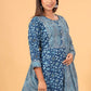 Pant Style Suit Cotton Blue Print Salwar Kameez