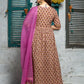 Palazzo Salwar Suit Cotton Brown Lace Salwar Kameez