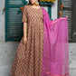 Palazzo Salwar Suit Cotton Brown Lace Salwar Kameez