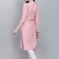 Party Wear Kurti Cotton Pink Booti Kurtis