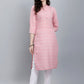 Party Wear Kurti Cotton Pink Booti Kurtis