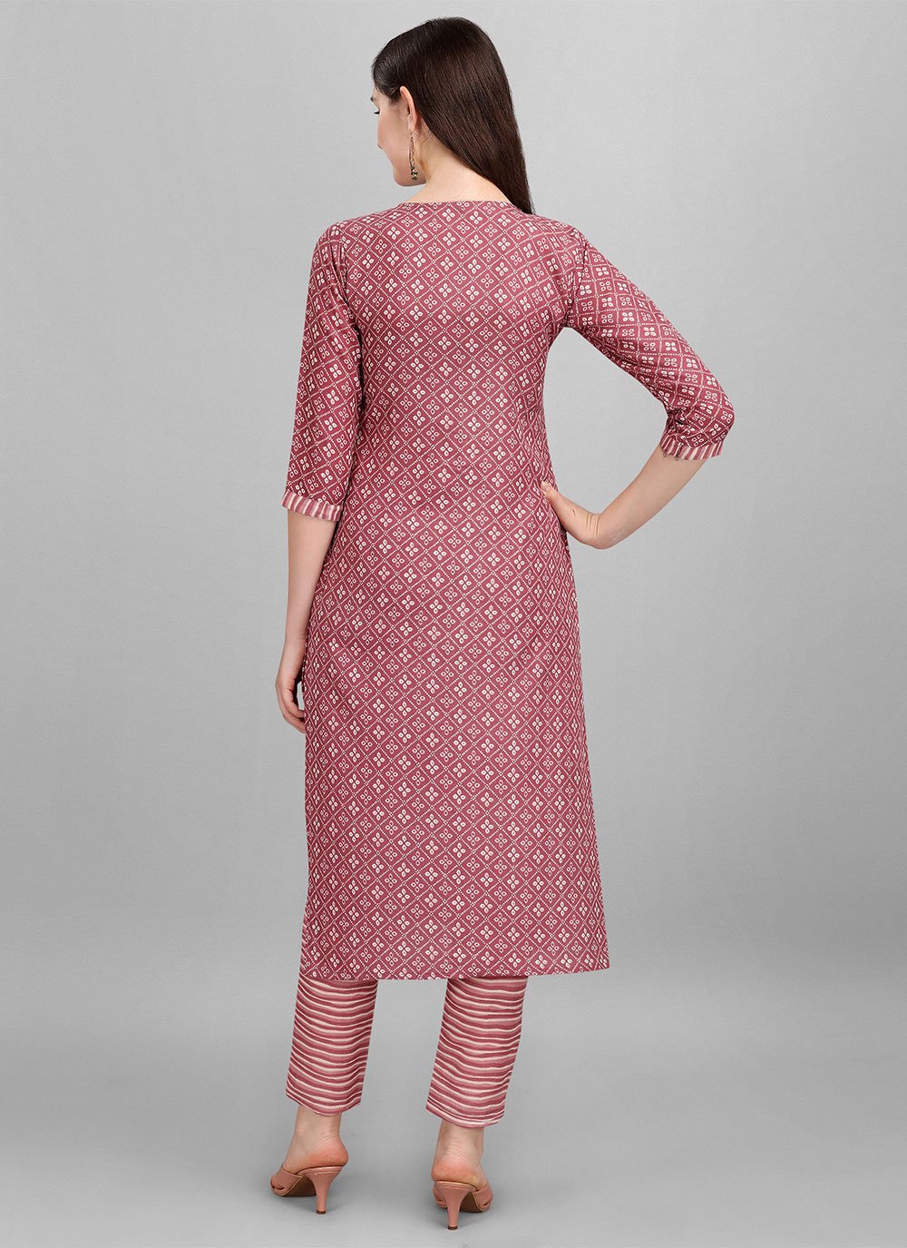 Casual Kurti Cotton Mauve Print Kurtis