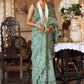 Contemporary Cotton Sea Green Print Saree