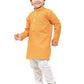 Kurta Pyjama Cotton Yellow Print Kids