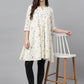 Casual Kurti Cotton Off White Floral Patch Kurtis